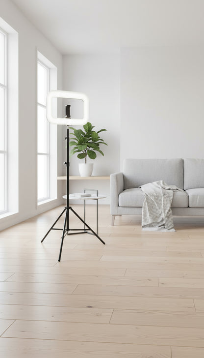 Panel de Luz LED Cuadrado 240 LEDs + Trípode 2.1m - Kit Profesional para Streaming y Fotografía