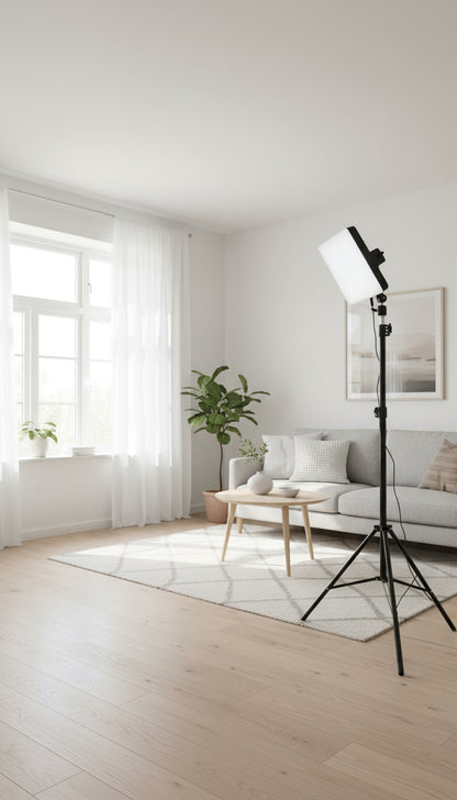 Kit Iluminación LED Profesional con Trípode 2m - Panel LED para Fotografía y Video