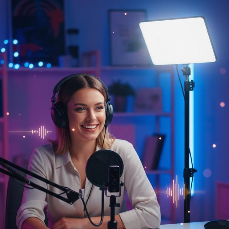 Kit Iluminación LED Profesional con Trípode 2m - Panel LED para Fotografía y Video