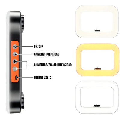 Panel de Luz LED Cuadrado 240 LEDs + Trípode 2.1m - Kit Profesional para Streaming y Fotografía