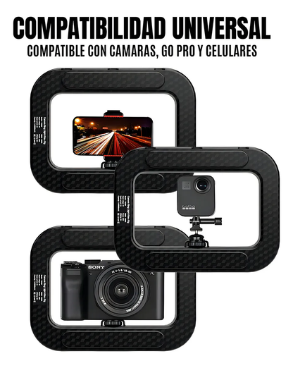 Panel de Luz LED Cuadrado 240 LEDs + Trípode 2.1m - Kit Profesional para Streaming y Fotografía