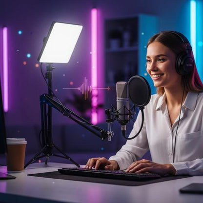 Kit Iluminación LED Profesional con Trípode 2m - Panel LED para Fotografía y Video